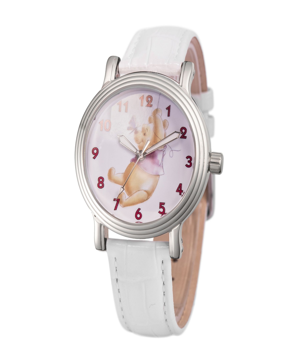 ewatchfactory Women's Disney Winnie White Vintage Inspired Leather Strap Watch 38mm