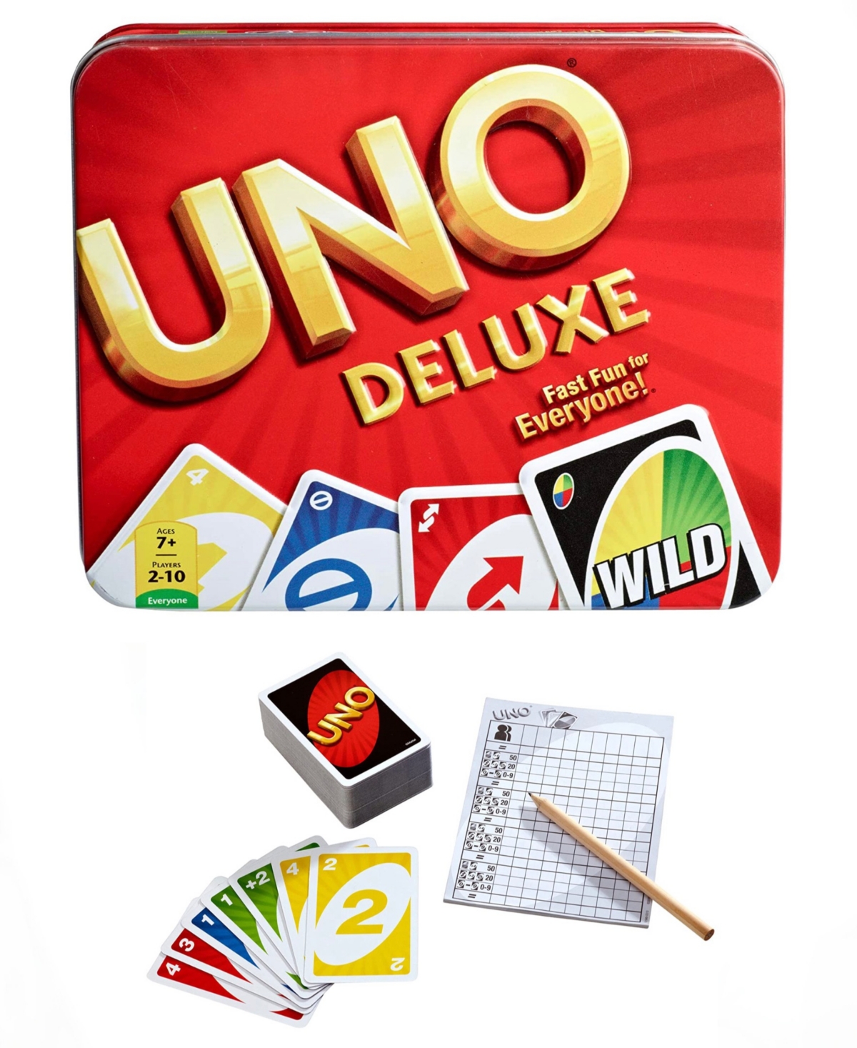 Mattel Kids' - Uno Deluxe In Tin Storage Card Game In Multi Colored
