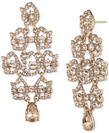 Gold-Tone Crystal Cluster Chandelier Earrings