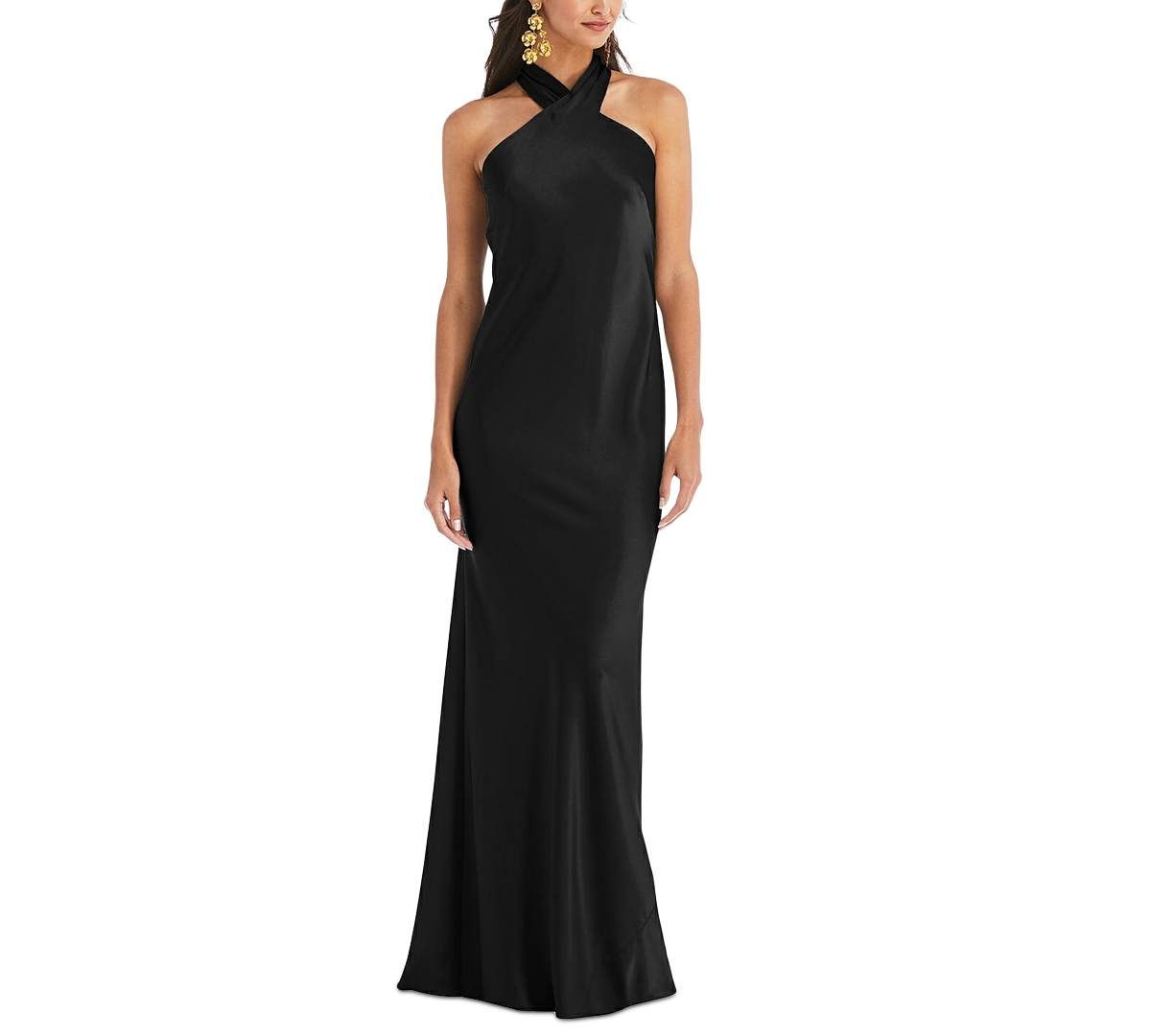 Dessy Collection Lovely Draped Halter Gown