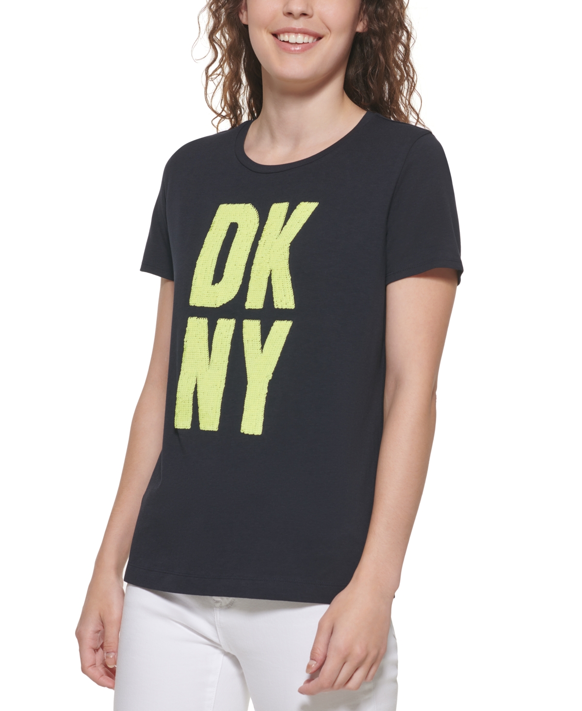 Dkny Sequin Logo T-Shirt | Smart Closet