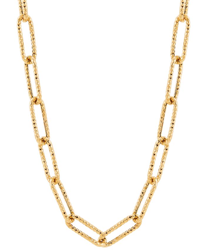 Italian Gold Textured Paperclip Link 17