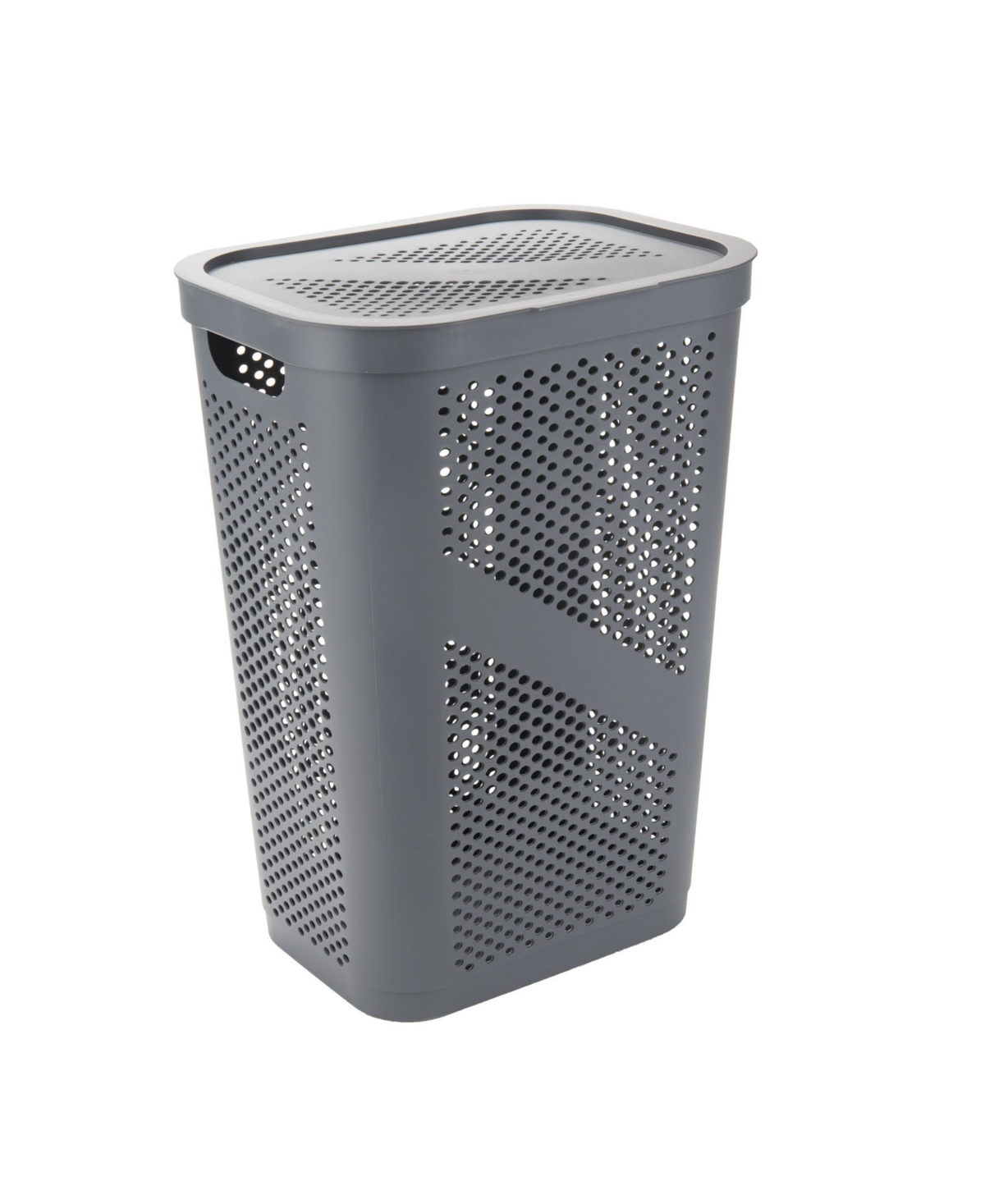 Mind Reader Perforated Lightweight Laundry Hamper With Lid In Gray