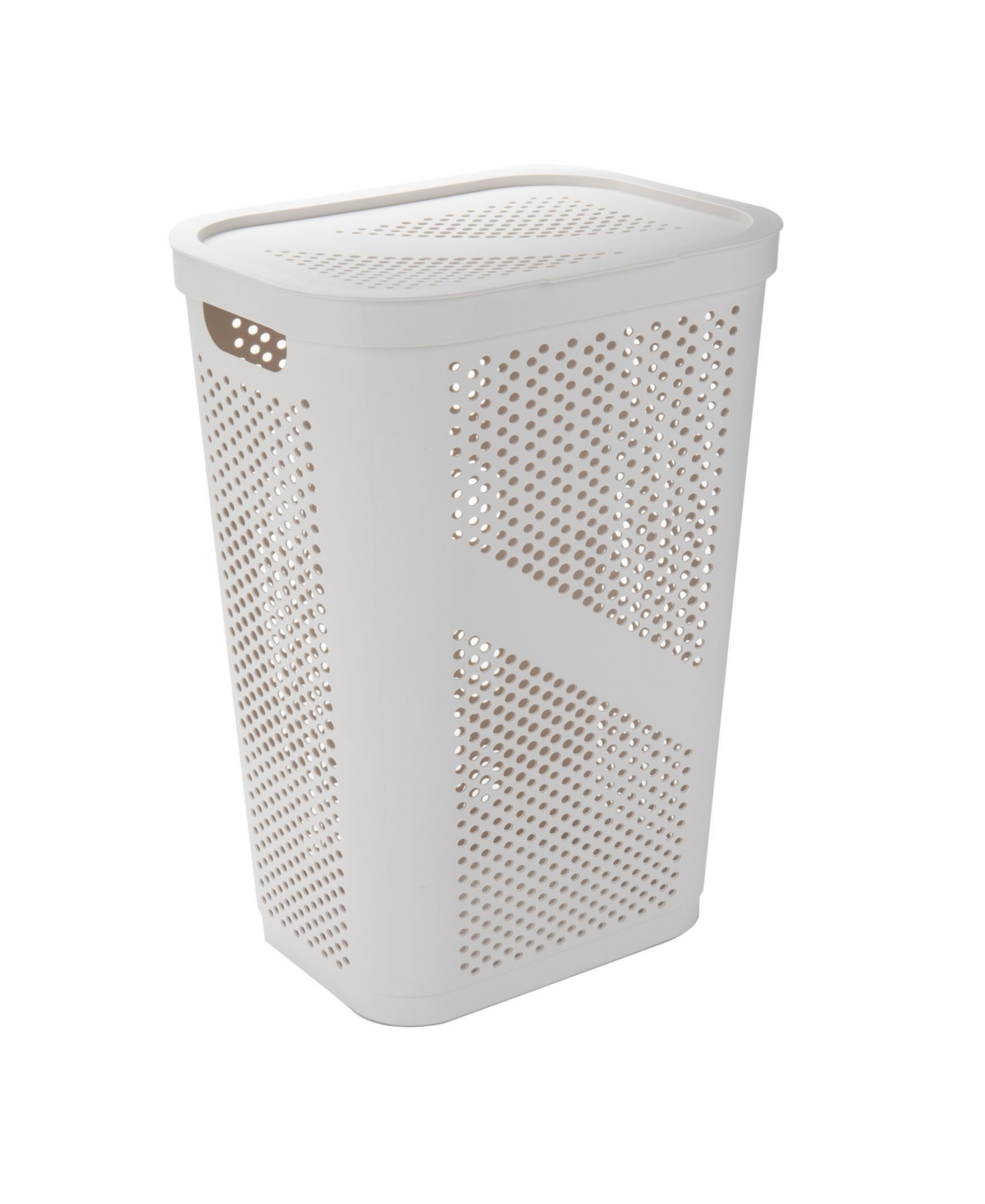 Mind Reader Perforated Lightweight Laundry Hamper With Lid In Ivory
