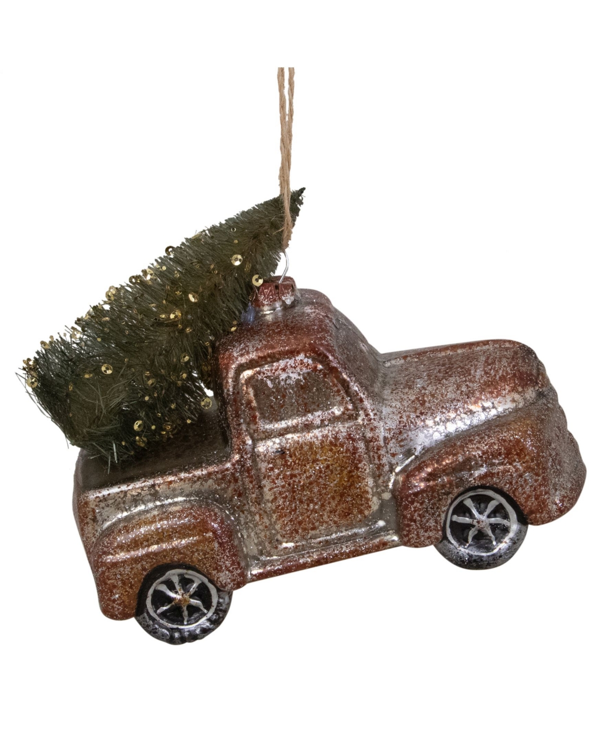 Northlight 5.75" Retro Mercury Glass Country Rustic Pickup Truck Christmas Ornament In Silver-tone