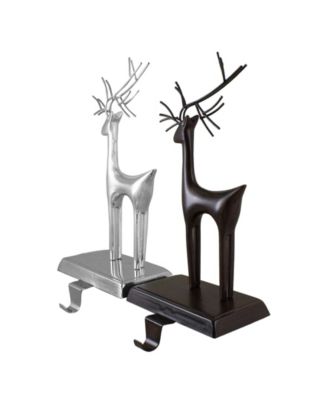Oil Rubbed Reindeer Christmas Stocking Holders, Set of 2
