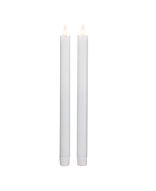 11" Wax Flameless LED Taper Christmas Candles, Set of 2