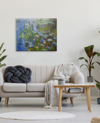Monet Impressionist Lilly Pad Pond Painting Stretched Canvas Wall Art, 30" x 40"