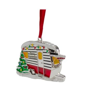 3.5" Camper with European Crystals Christmas Ornament