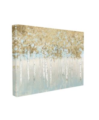 Abstract Gold-Tone Tree Landscape Painting Stretched Canvas Wall Art, 16" x 20"