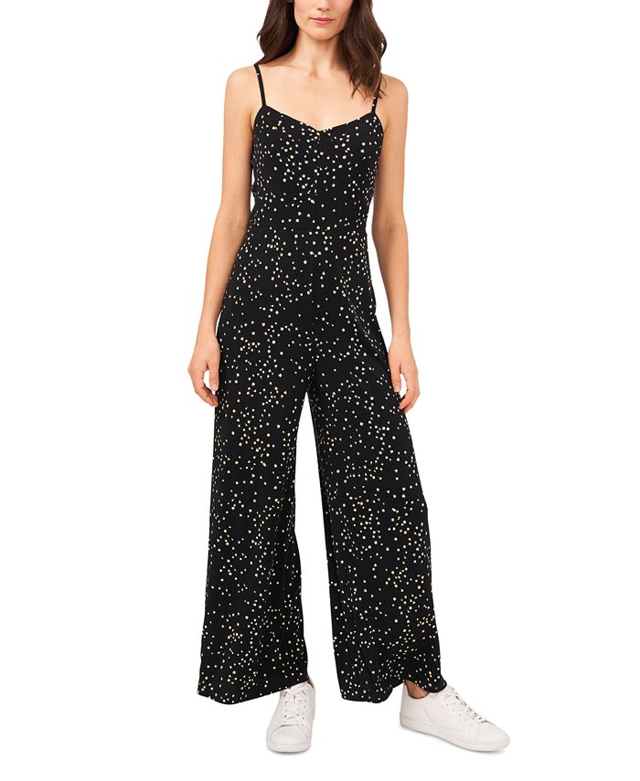 Riley & Rae Sleeveless Ditsy Floral Print Jumpsuit - Macy's