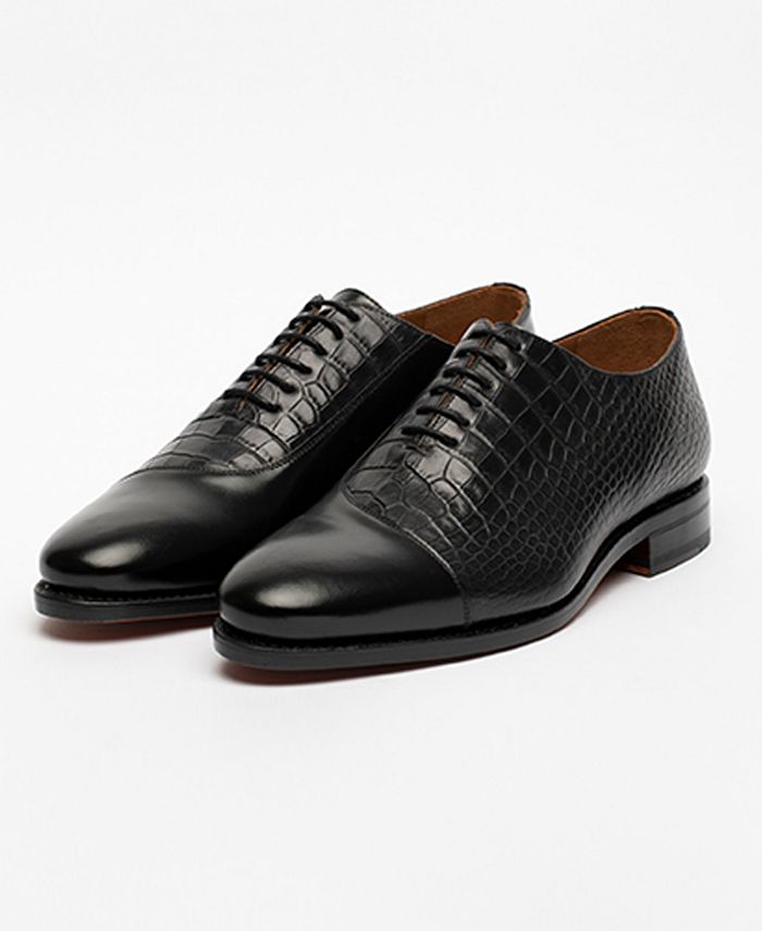 Taft Men's Paris Handcrafted Leather and Jacquard Dress Shoes - Macy's