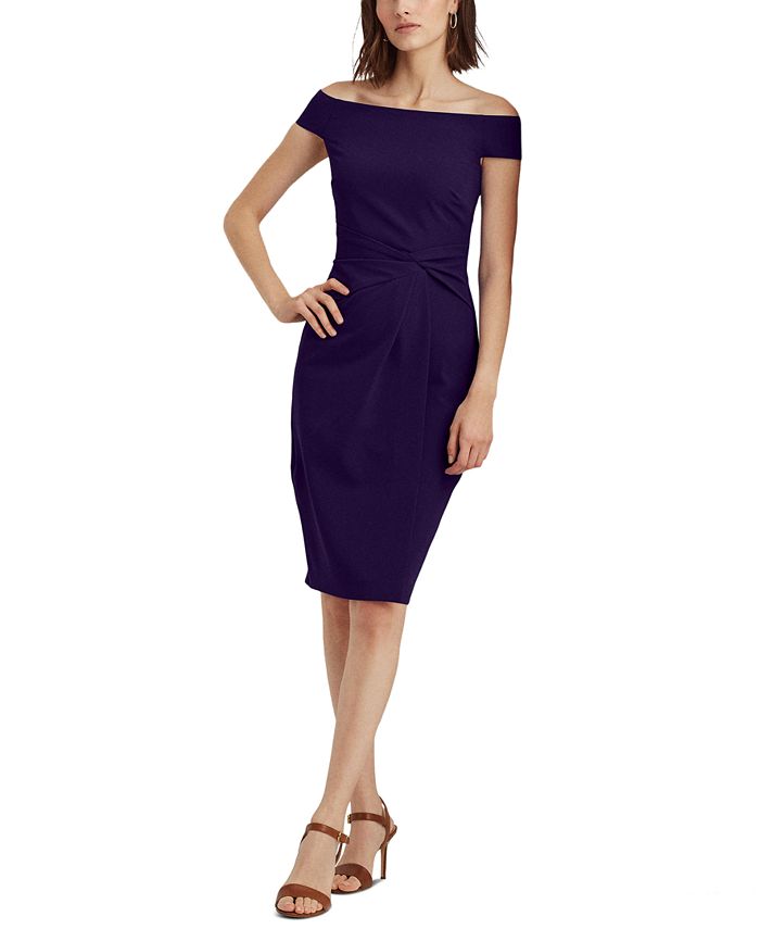 Lauren Ralph Lauren Crepe Off-the-Shoulder Dress & Reviews - Dresses -  Women - Macy's