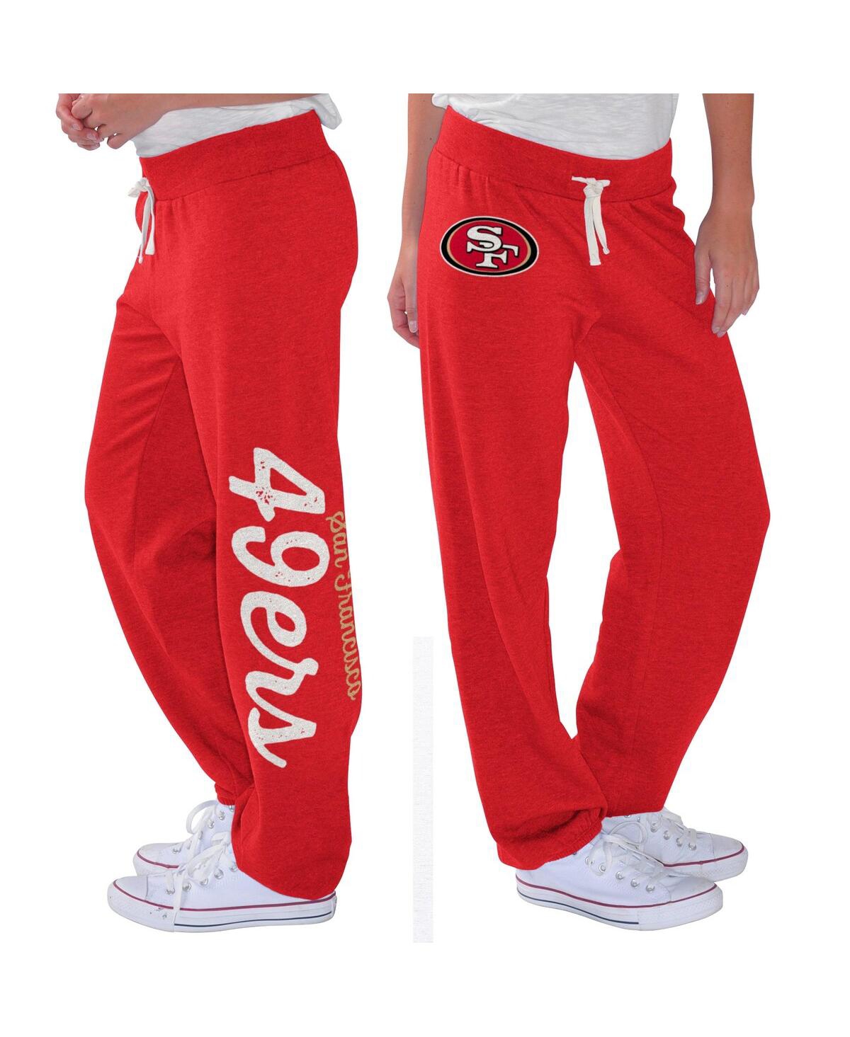 G-III 4HER BY CARL BANKS WOMEN'S SCARLET SAN FRANCISCO 49ERS SCRIMMAGE FLEECE PANTS