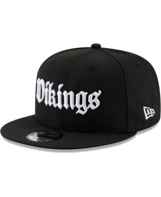 New Era Men's Black Minnesota Vikings Gothic Script 9FIFTY Adjustable ...