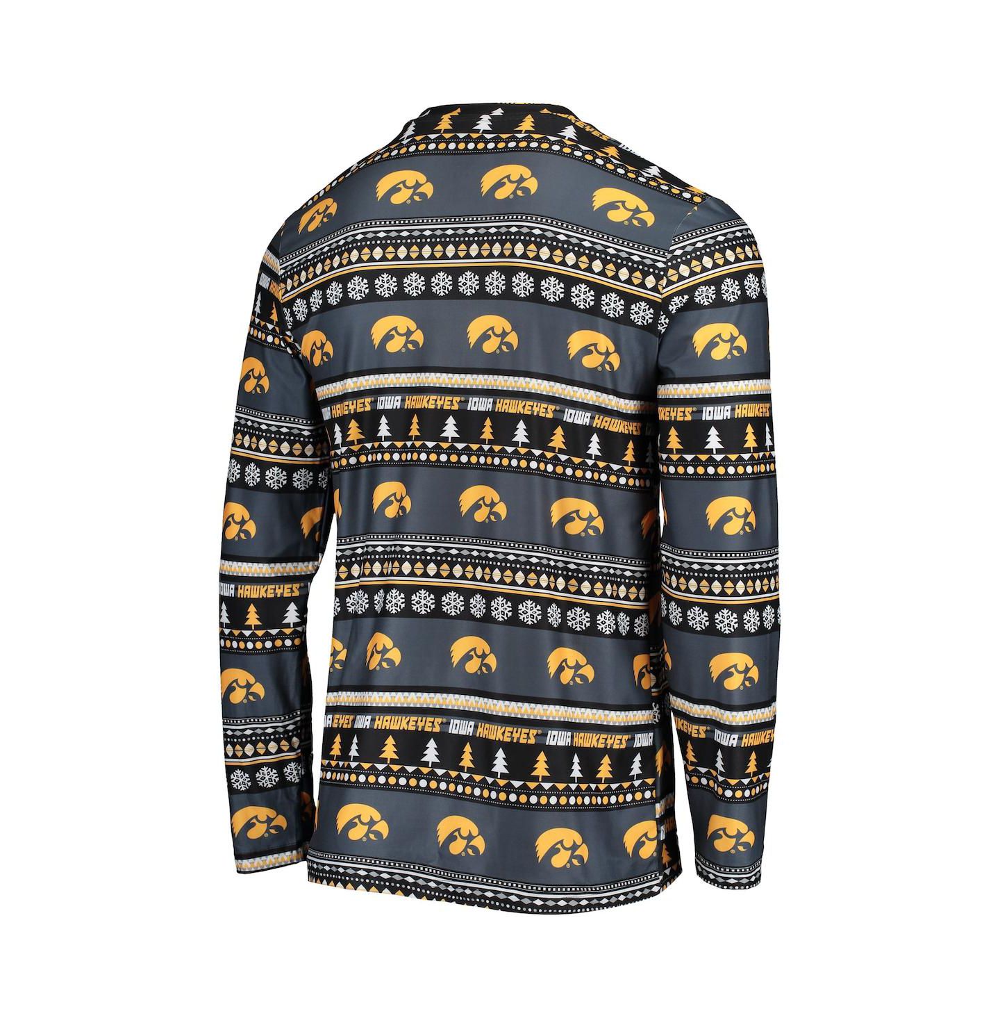 Мужской комплект для сна Concepts Sport Iowa Hawkeyes Ugly Sweater, Black — фото 2