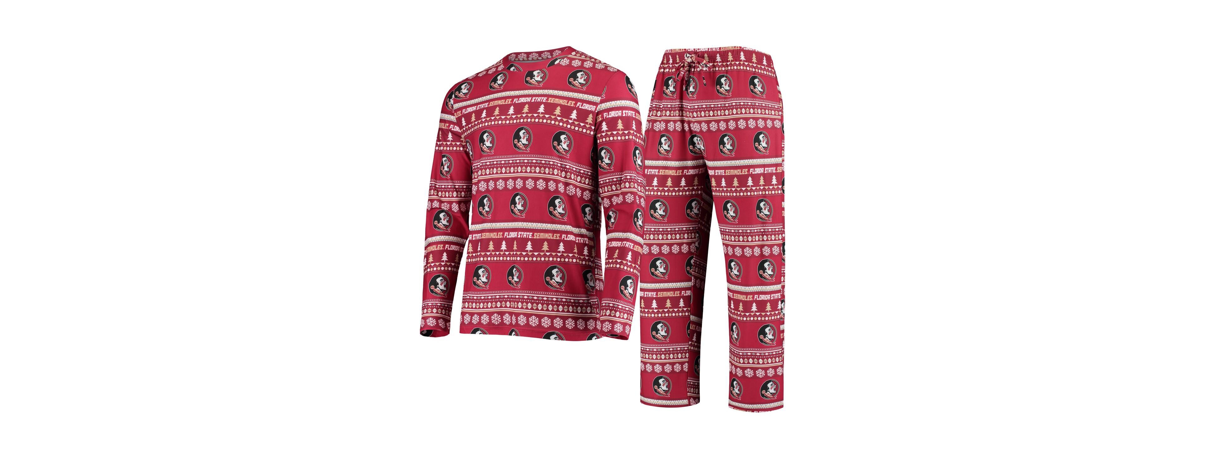 Men's Garnet Florida State Seminoles Ugly Sweater Knit Long Sleeve Top and Pant Set