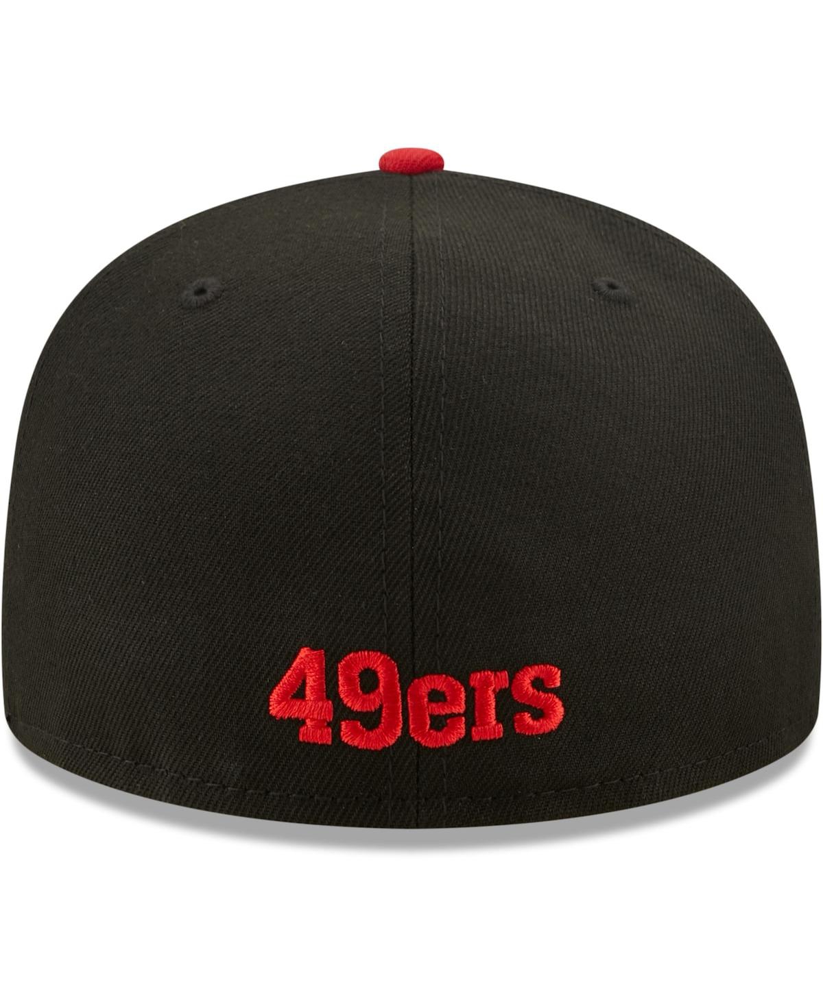 Men'sand Scarlet San Francisco 49ers Flipside 59FIFTY Fitted Hat - Black, Scarlet