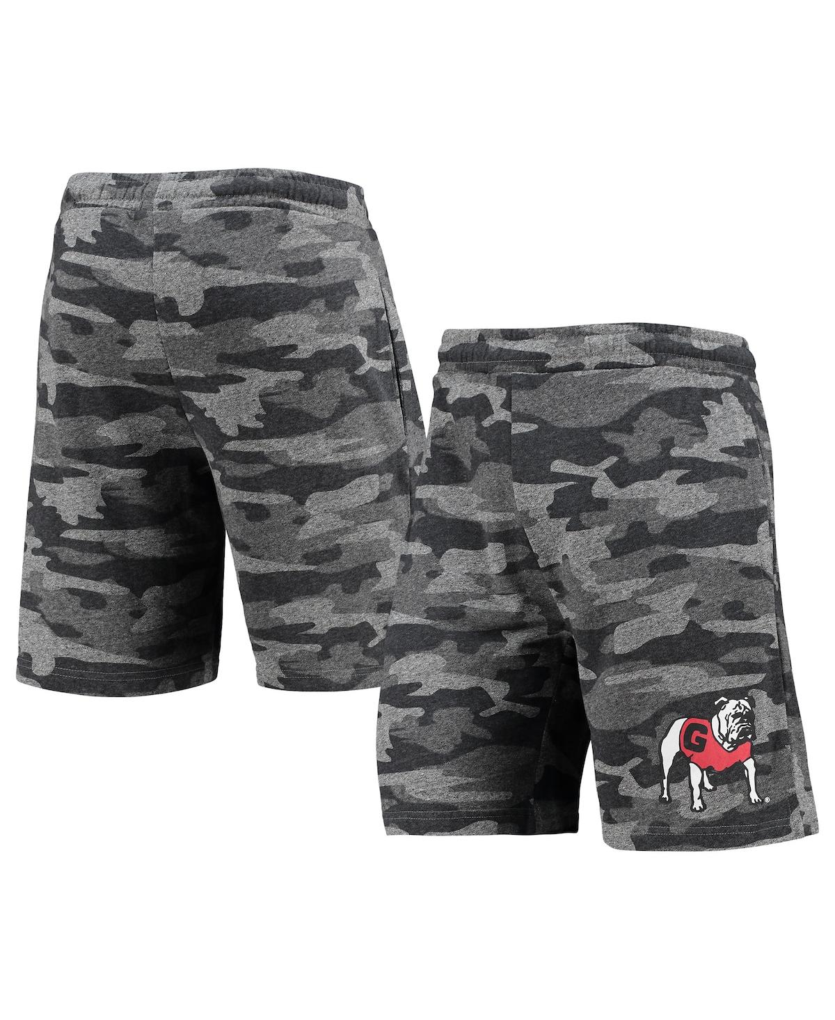 Shop Concepts Sport Men's Charcoal And Gray Georgia Bulldogs Camo Backup Terry Jam Lounge Shorts In Charcoal,gray