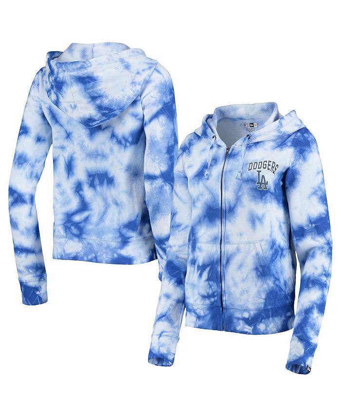 Dallas Cowboys New Era Women's Tie Dye Fleece Full-Zip Hoodie - Navy