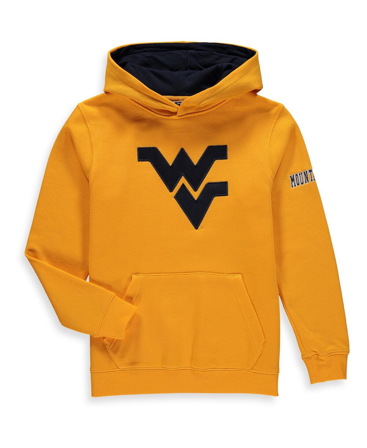 Big BoysWest Virginia Mountaineers Big Logo Pullover Hoodie - Gold
