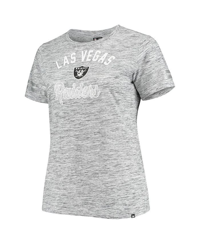 New Era Women's Las Vegas Raiders Space Dye Glitter Black T-Shirt