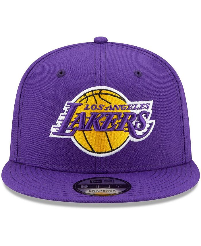 New Era Men's Purple Los Angeles Lakers Logo Side Patch 9FIFTY Snapback ...