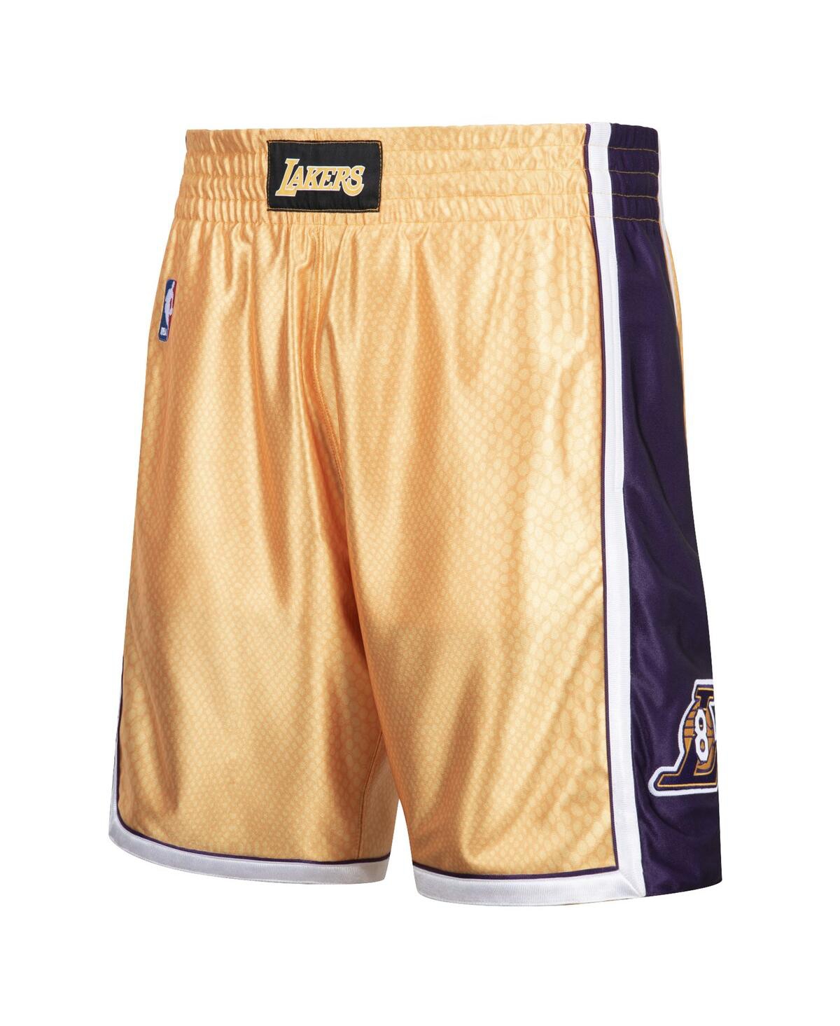 Mitchell & Ness Men's Kobe Bryant Gold-tone And Purple Los Angeles Lakers Authentic Reversible Shorts In Gold-tone,purple