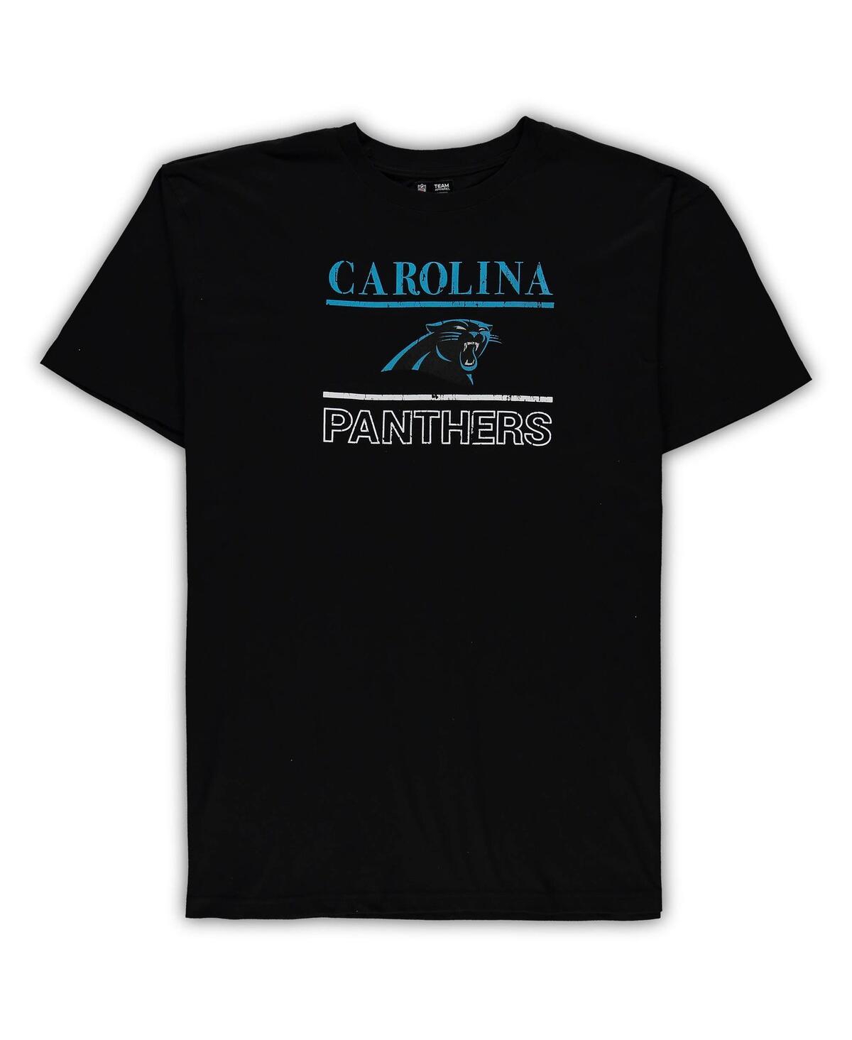 Shop Concepts Sport Men's Black Carolina Panthers Big And Tall Lodge T-shirt And Pants Sleep Set