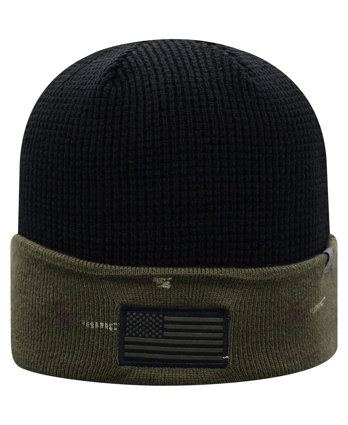 Top Of The World Men's Olive And Black Minnesota Golden Gophers Oht Military-inspired Appreciation Skully Cuffed Knit In Olive,black