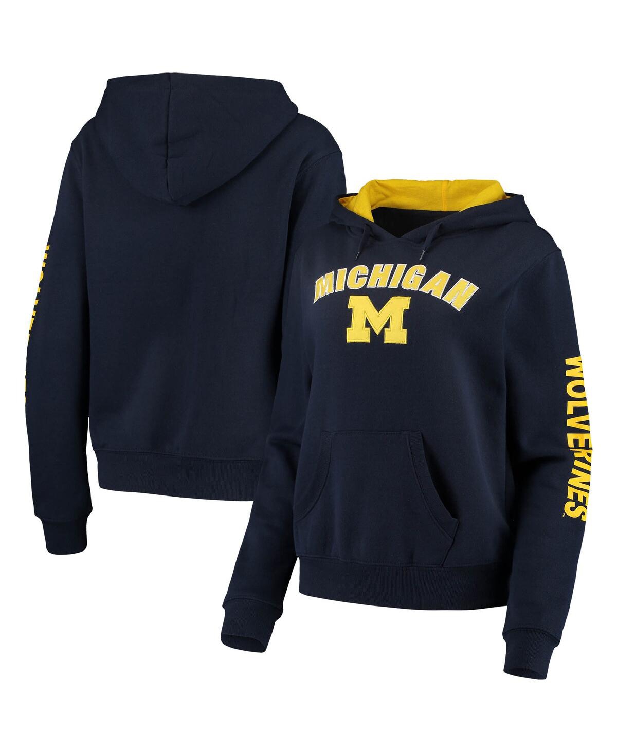 Colosseum Navy Michigan Wolverines Loud And Proud Pullover Hoodie In Navy