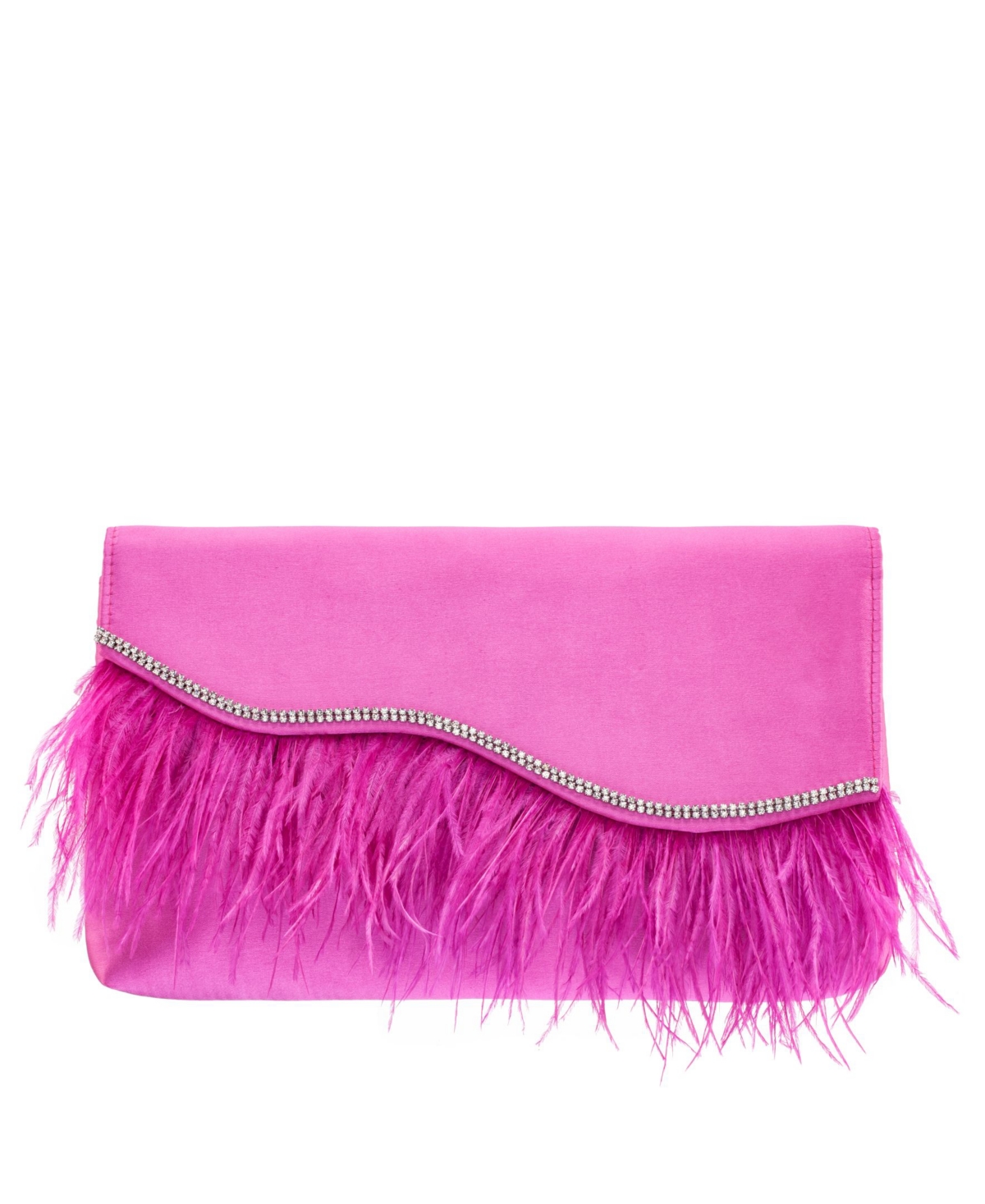 Women's Feather Flap Clutch - Ultra Pink
