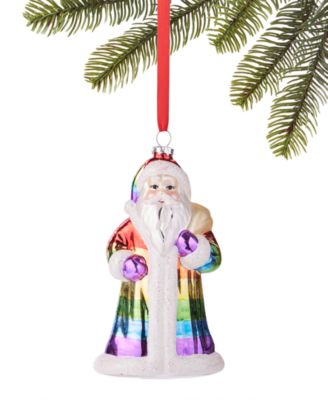Macy's - Glass Rainbow Santa Ornament