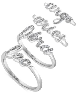 Effy Diamond Zodiac Ring Collection In Sterling Silver