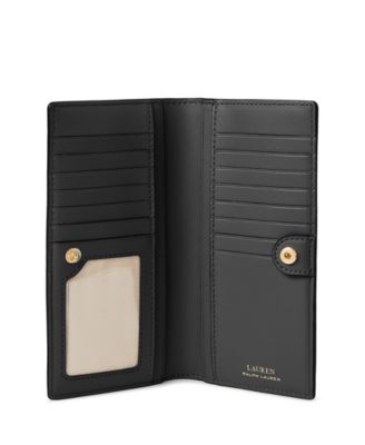 Women's Crosshatch Leather Slim Snapped-Closure Wallet