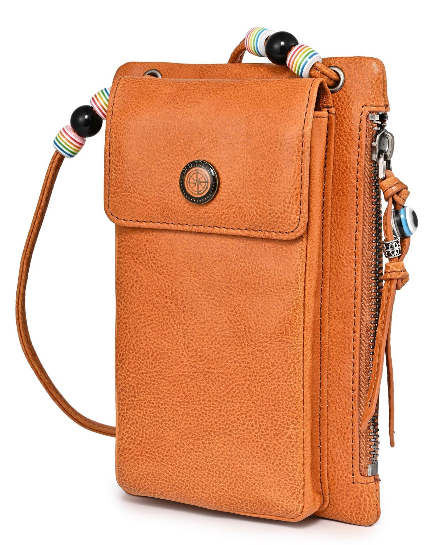 Женская сумка OLD TREND Genuine Leather Northwood Phone Carrier, цвет: Карамельный — фото 4