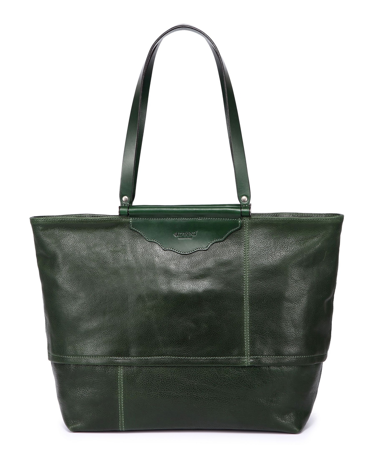 Women's Genuine Leather Holly Leaf Tote Bag - Kale