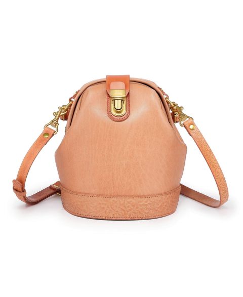 Женская сумка OLD TREND Doctor Mini Leather Bucket Crossbody, цвет: Пудровый