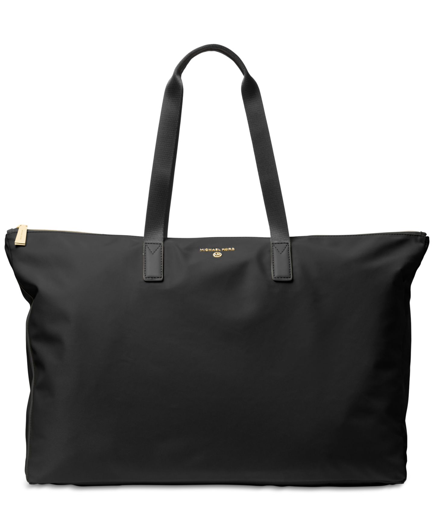Женская сумка Michael Kors Jet Set Travel Nylon Packable Tote, цвет: Чёрный / Золотой — фото 1