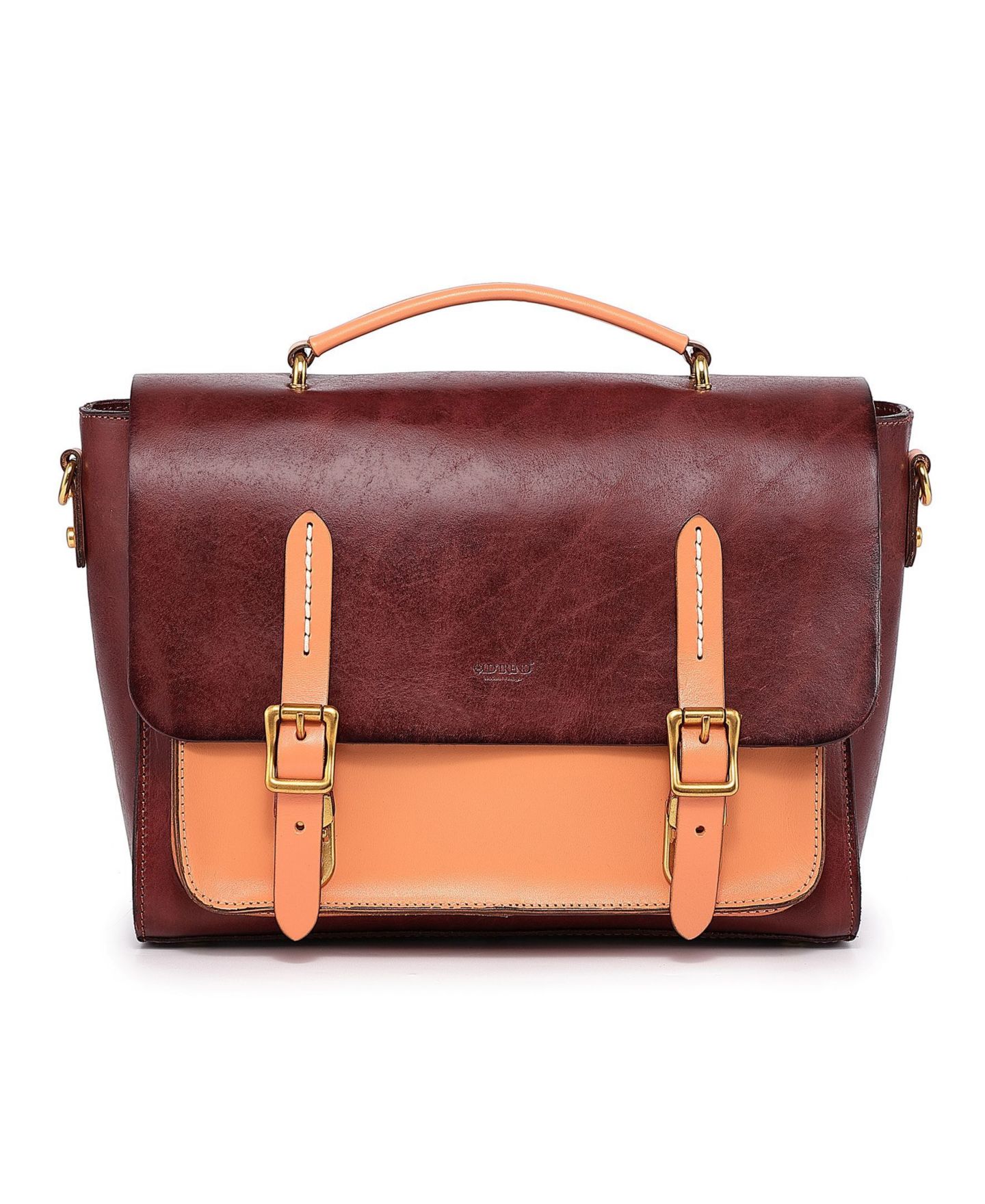 Женская сумка OLD TREND Genuine Leather Alder Brief, цвет: Коричневый / Бежевый — фото 1