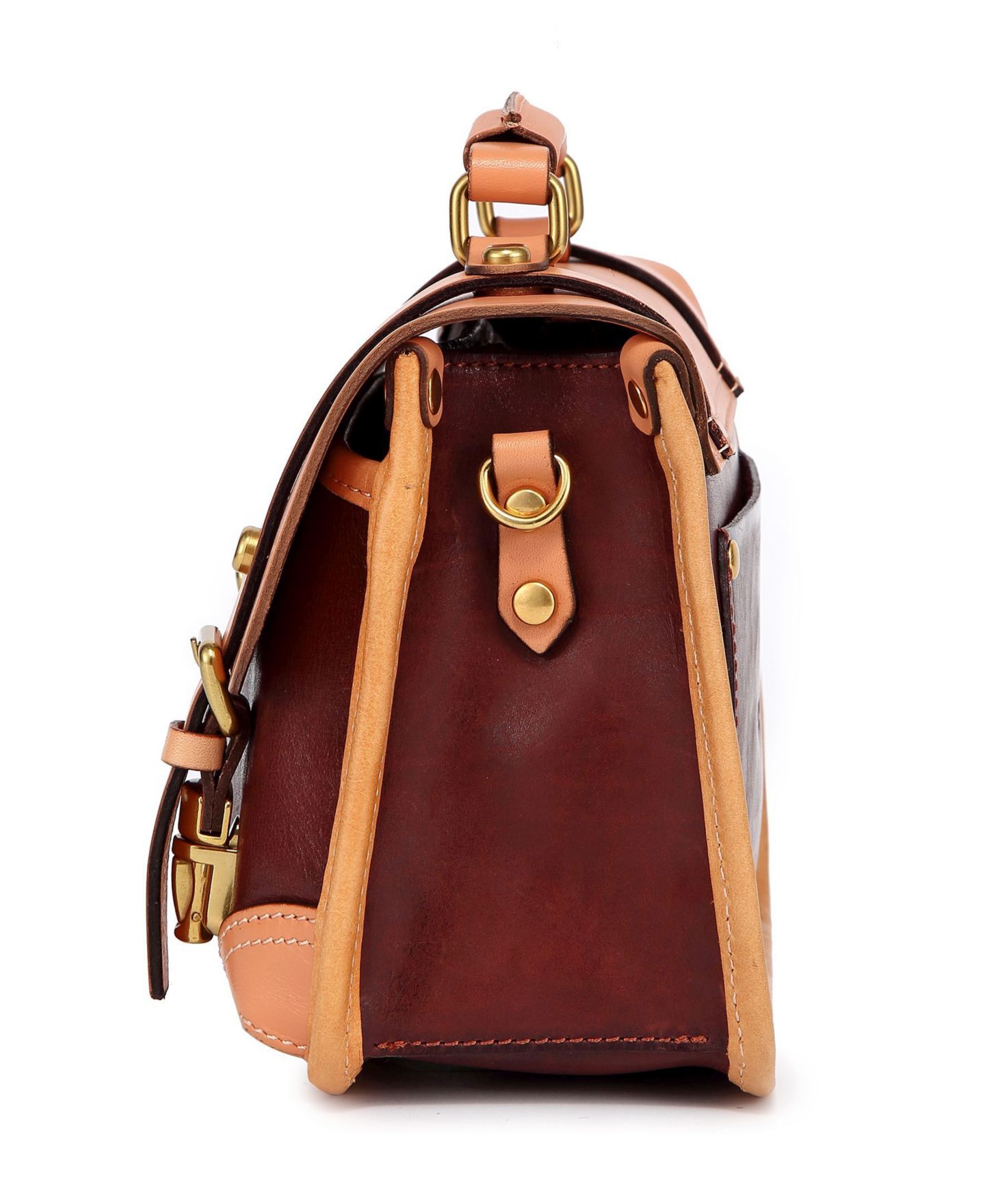 Женская сумка OLD TREND Genuine Leather Alder Mini Satchel, цвет: Коричневый / Бежевый — фото 6