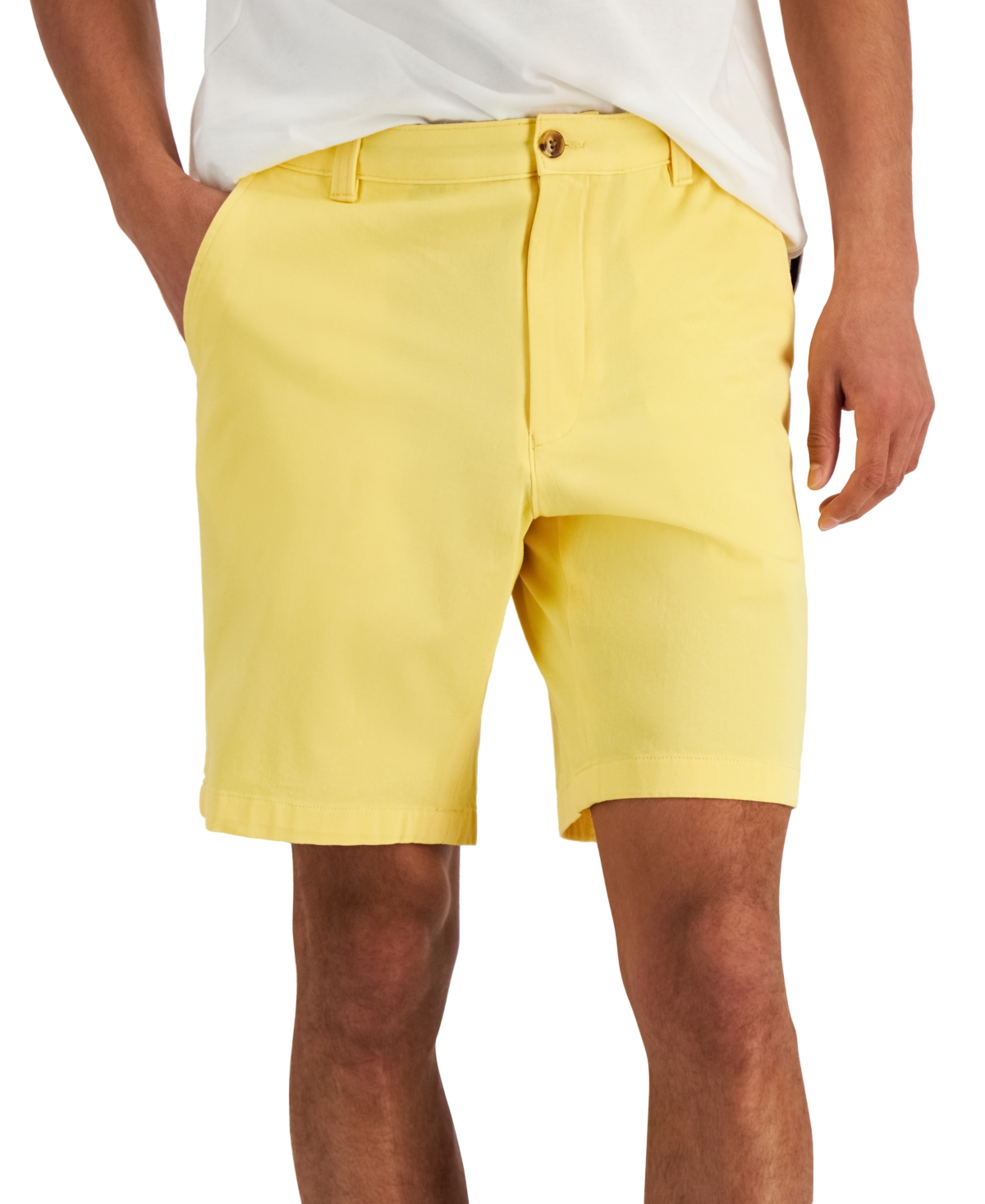 Club Room Men's Regular-fit 9" 4-way Stretch Shorts, Created For Macy's In Sunwash Yellow