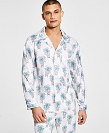 Men's Printed Satin Pajama Top, Created for Macy's