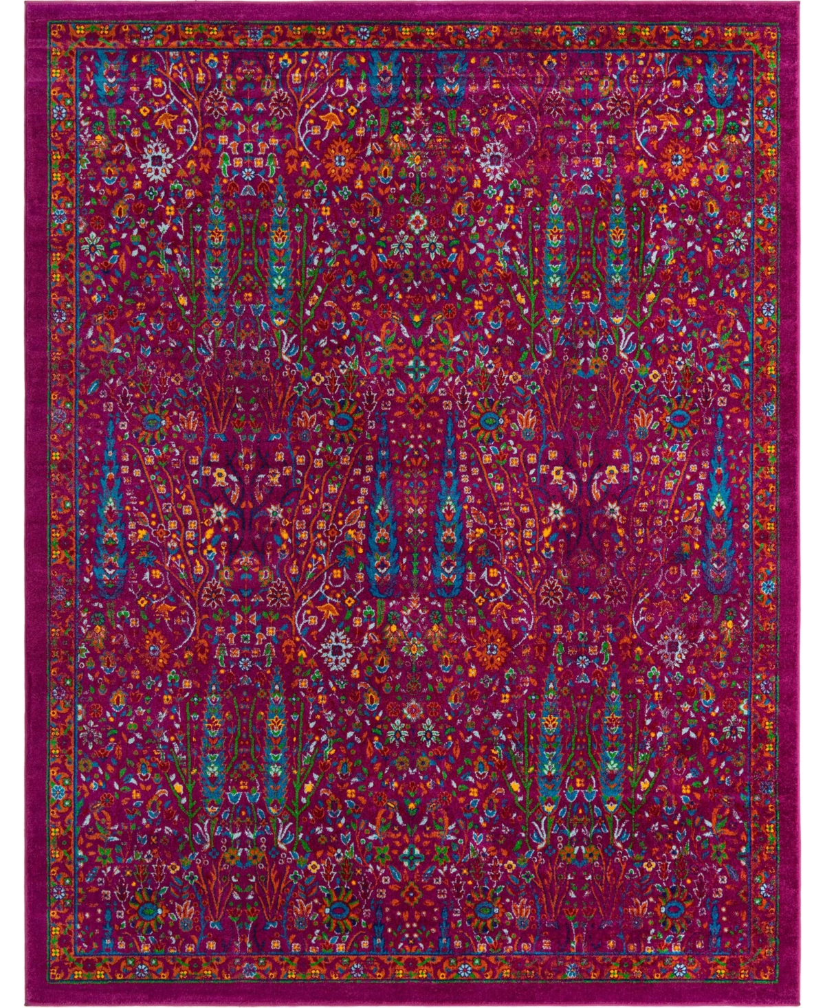 Bayshore Home Gozo Kaiso 7'10in x 10' Area Rug - Fuchsia