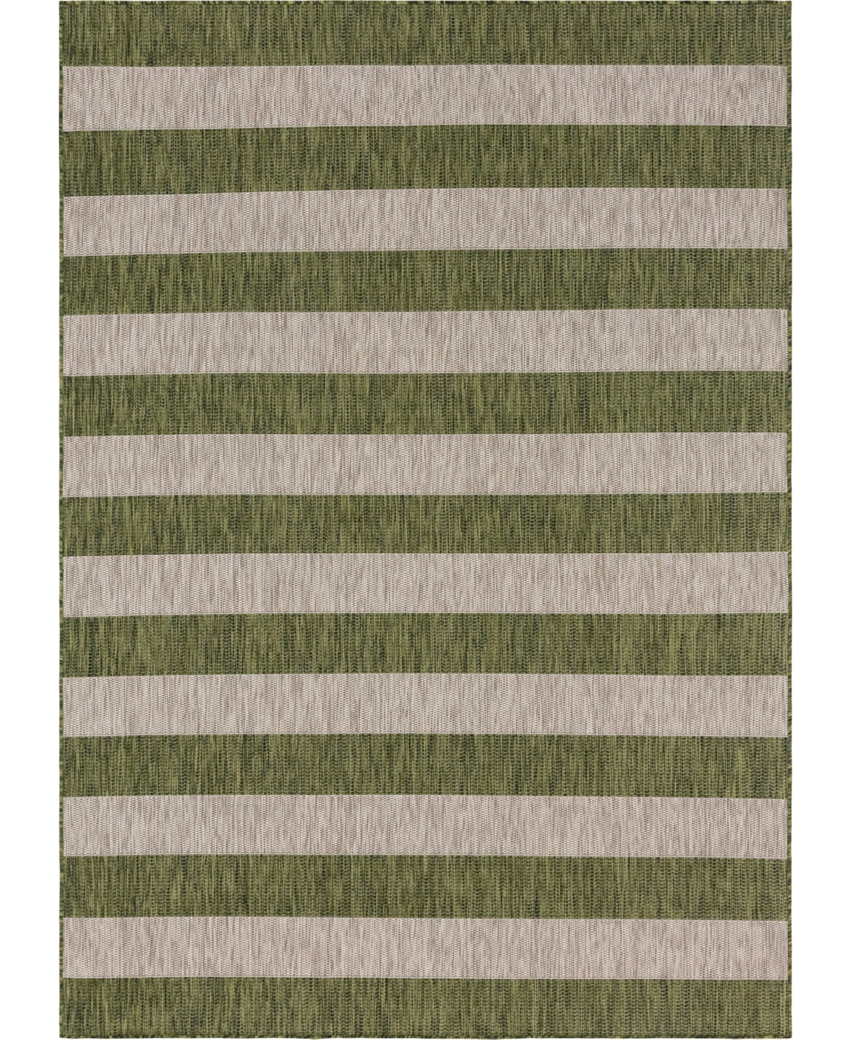 Bayshore Home Outdoor Banded Distressed Stripe 10' Area Rug