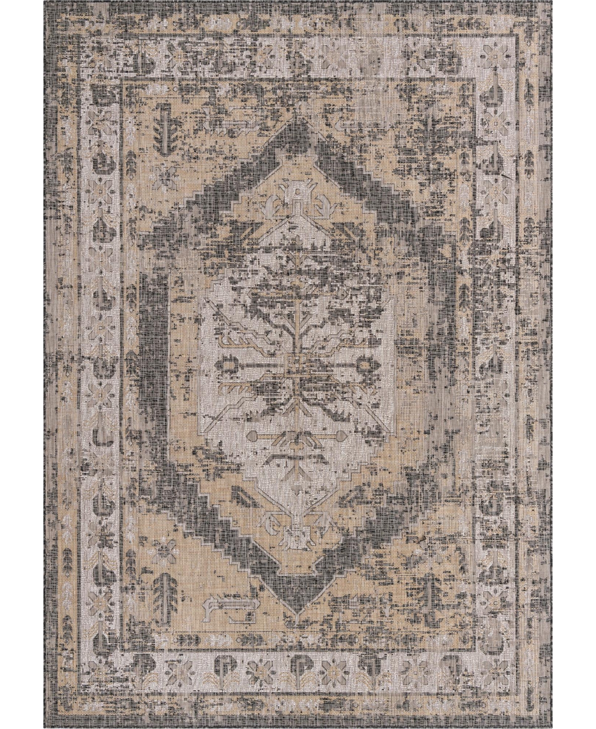 Bayshore Home Outdoor Bh Pashio Traditional Ii Valeria 7'10" X 11' Area Rug In Charcoal