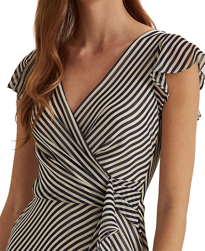 Lauren Ralph Lauren Blanket-Stripe Georgette Gown - Macy's
