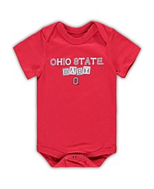 Newborn Infant Boys and Girls Scarlet Ohio State Buckeyes Baby Block Otis Bodysuit