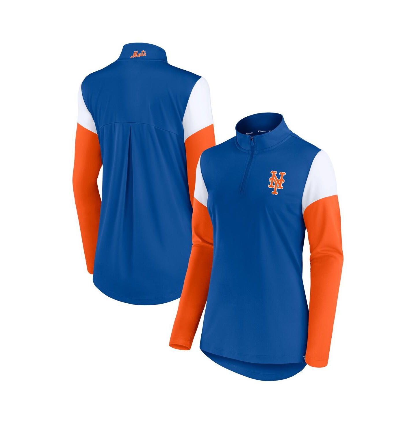 Женская куртка Fanatics Royal and Orange New York Mets Authentic Fleece Quarter-Zip — фото 2