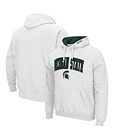 Men's White Michigan State Spartans Arch and Logo 3.0 Pullover Hoodie